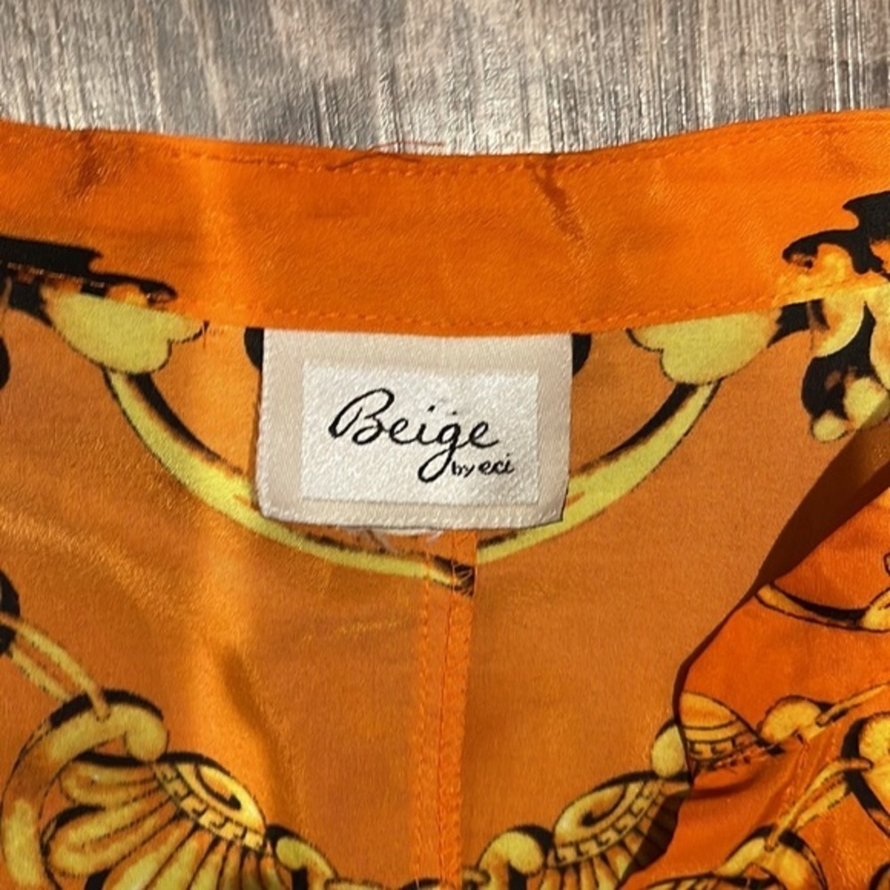 Beige by ECI block color patterned maxi dress with pockets - Picture 4 of 7